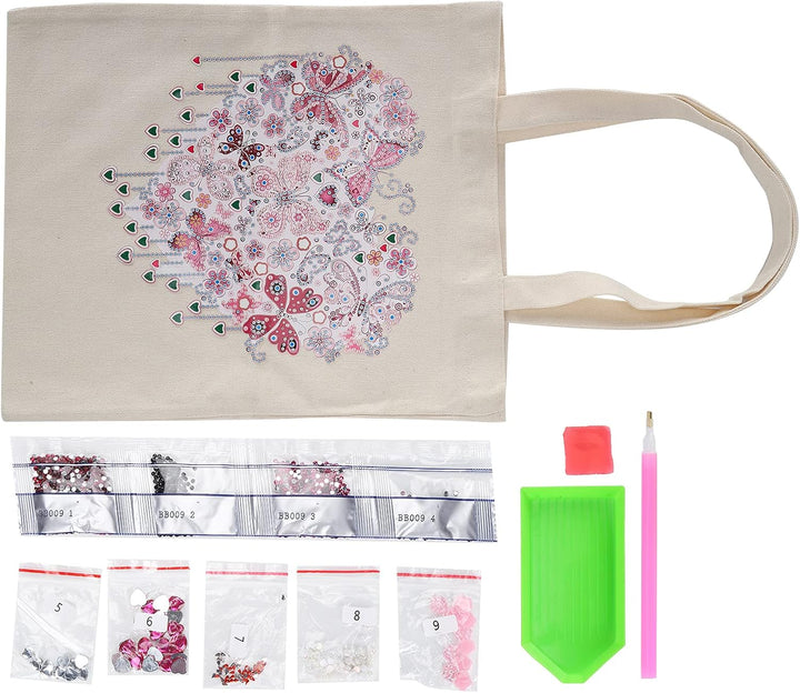 Zerodis Diamant-Malertasche Handgefertigte Wiederverwendbare Kunsthandtasche Diamant-Stickbox für Er