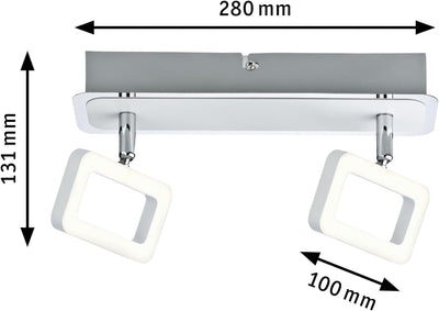 Paulmann 66639 LED Deckenstrahler Frame 2x4,5W Weiss matt/Chrom 230V Metall Deckenleuchte Lampe LED