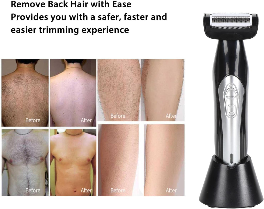 Rückenrasierer, Wasserfester Körper- und Mannscaping-Trimmer für Männer, Multifunktionaler Elektrisc