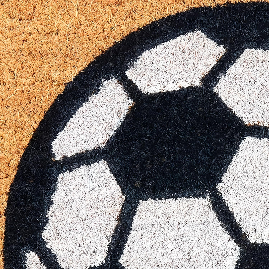 BRUBAKER Fussmatte für Aussen und Innen - Fussball - 45 x 75 cm Schmutzfangmatte aus 100% Kokos - Fu