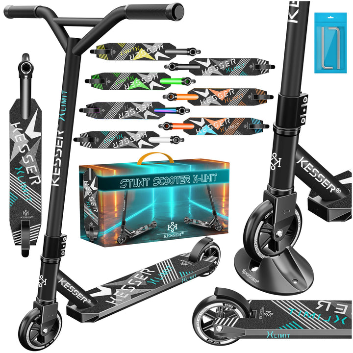 KESSER® Stunt Scooter X-Limit - 360° Lenkung Robuster Funscooter Stuntscooter mit ABEC 9 Kugellagern