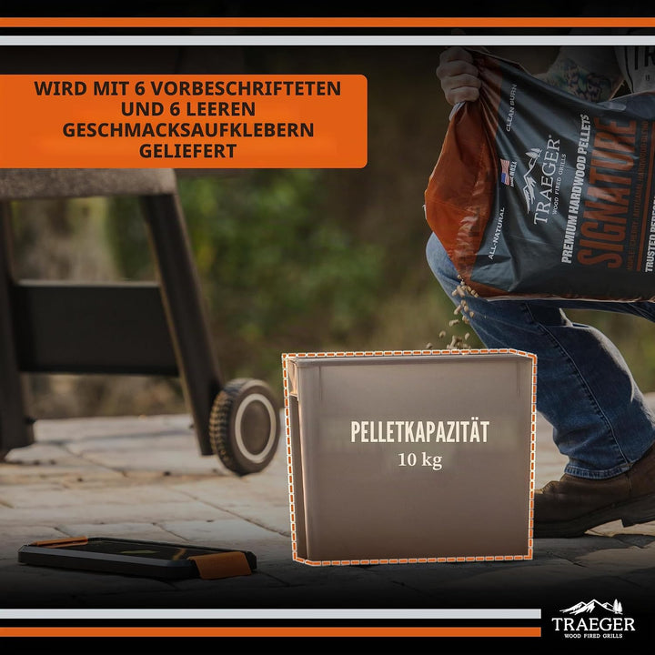 Traeger Grills BAC637 Stay Dry Pellet-Aufbewahrungsbehälter mit verschliessbarem Deckel, 10 kg Kapaz