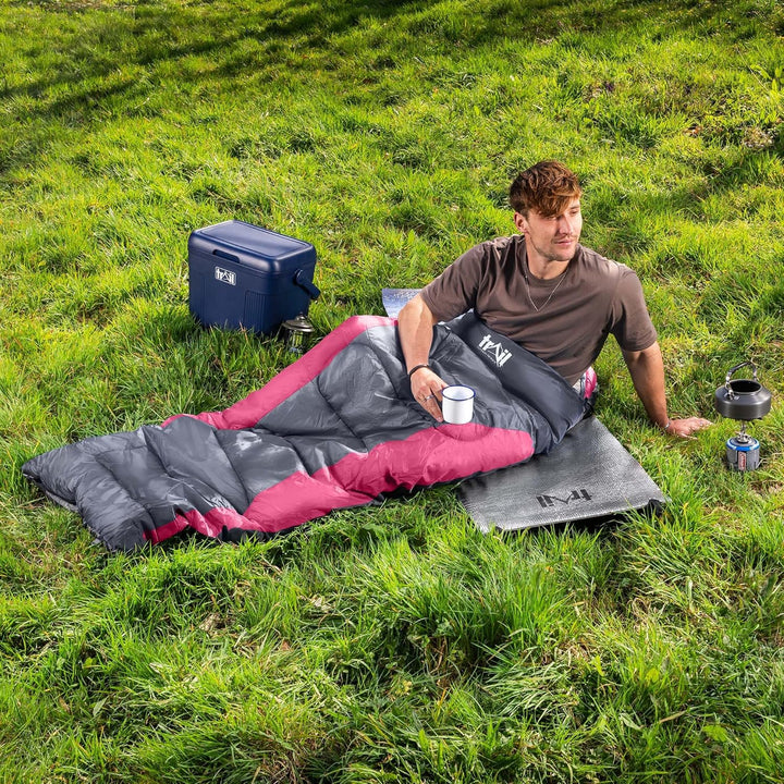 Trail-Alpin-Schlafsack mit Kapuze – 250 g Schlafsack, 3-Jahreszeiten- Schlafsack. Leicht, kleines Pa