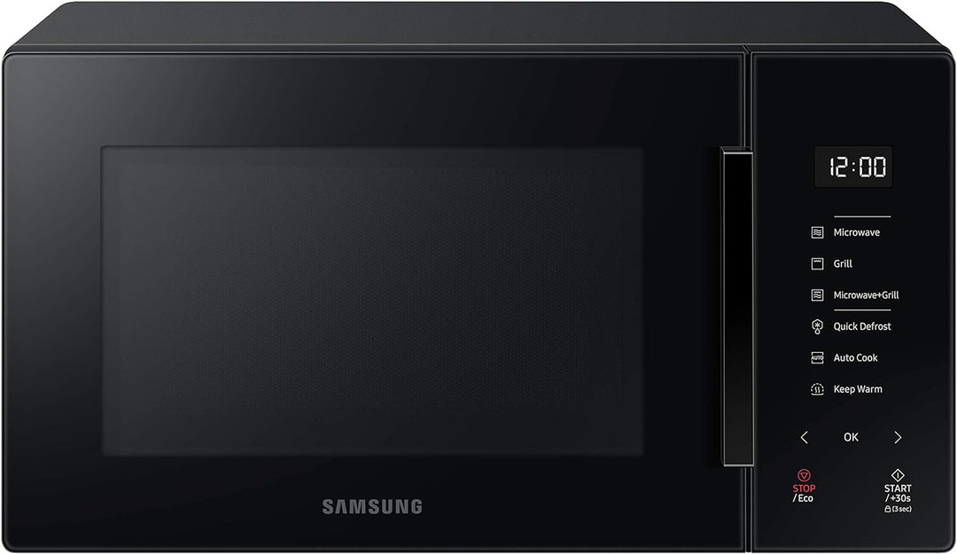 Samsung MG23T5018AK Mikrowelle, 23 Liter, 1100 W, Automatisches Kochen und Home Dessert, Glass Desig