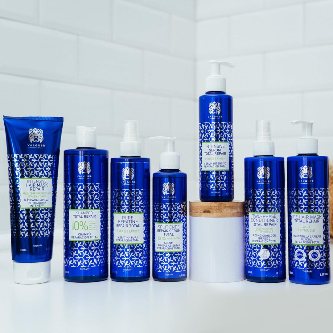 Valquer Professional Hair Pack Total Reparatur für strapaziertes Haar: Zero% Shampoo 400 ml + Eiseff