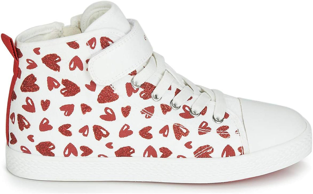 Geox Mädchen Jr Ciak Girl A Sneakers 30 EU Weiss White Red C0050, 30 EU Weiss White Red C0050