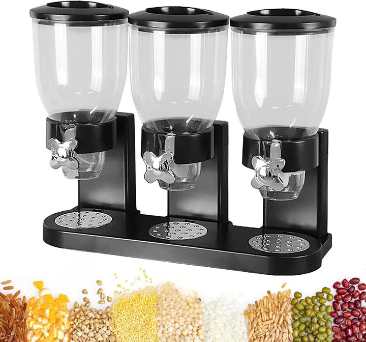 Müslispender - 2 L Müslispender Dreifach Cerealienspender Cornflakes Spender Müsli Dispenser Getreid