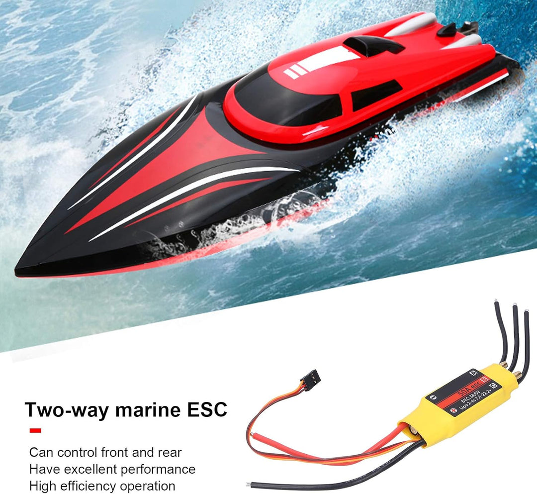 RiToEasysports RC-Boot-Regler, 50A 2-Wege-Brushless-Geschwindigkeitsregler für RC-Boot-Modelle mit 5