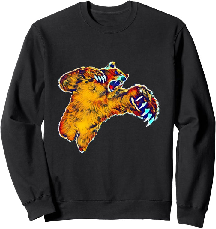 Grizzly Grizzlybär Motiv Bären Bär Raubtier Krallen Zähne Sweatshirt