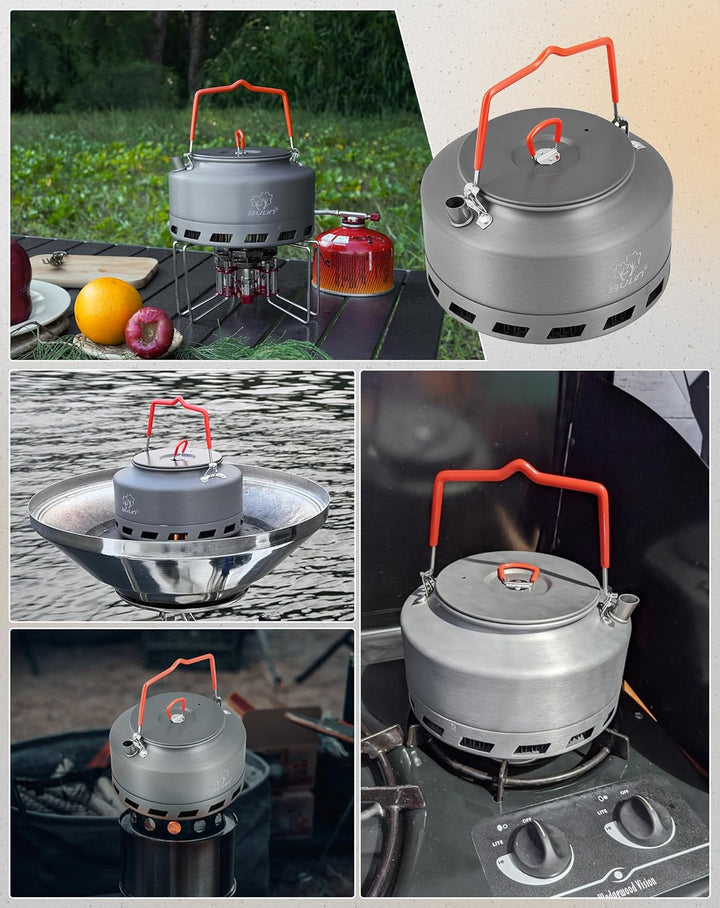 Bulin Camping Wasserkessel 2.2L Grösser Kaffeekanne Wasserkocher 2-3 Personen Kochen Leicht Faltbar