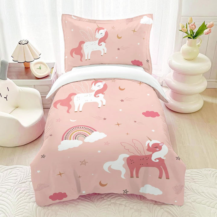 Blumen BettwäSche Kinder MäDchen Bettdecken Set 120x150cm with 1 Kissenbezug 40×60cm 2ps 3D-Druck We