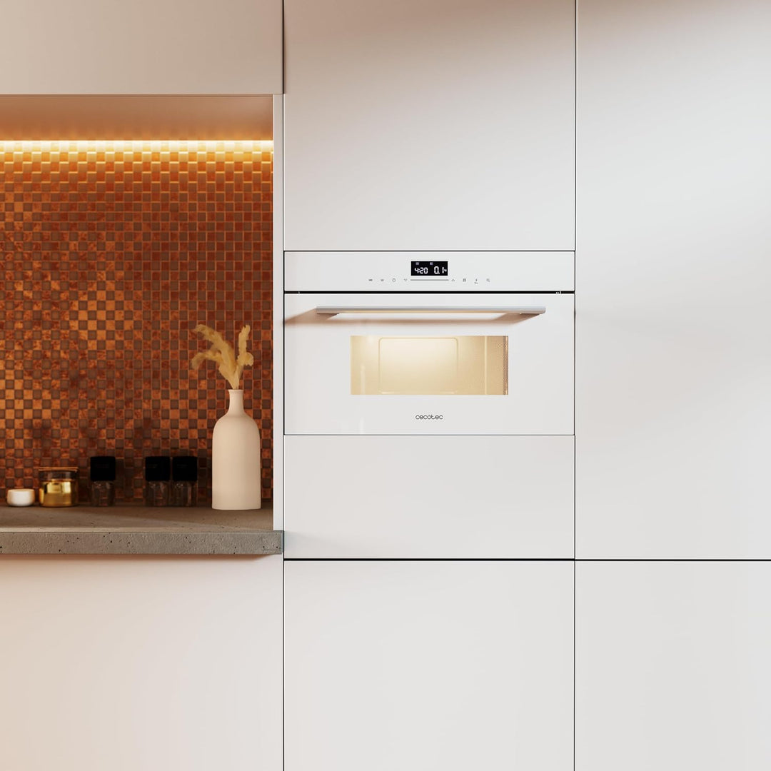 Cecotec Bolero Hexa MW703800 Glasweiss, 1450 W, 34 L Kapazität, Mikrowellenfunktion, Grillmodus, Def
