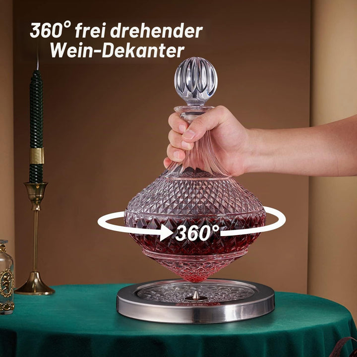 paysky Wein Dekanter, 1,5L, Weinbelüfter, Wein-Karaffe aus Kristallglas, Rotwein Glas-Karaffe, Mit I