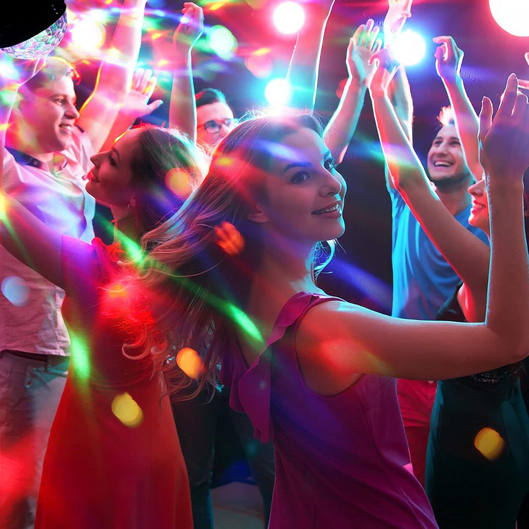 Gobikey Discokugel, 360° Rotierende Musik Activated Discolicht LED Party Lampe mit Fernbedienung- 3W