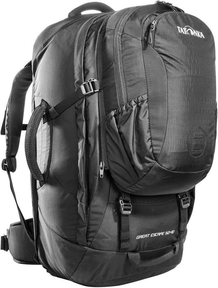 Tatonka Great Escape 50+10 - Reiserucksack mit grosser Kofferöffnung, extra Rucksack (10l) und abdec