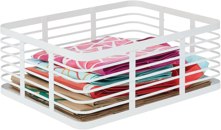 mDesign 6er-Set Allzweckkorb aus Metalldraht – praktischer Aufbewahrungskorb für Küche und Haushalt