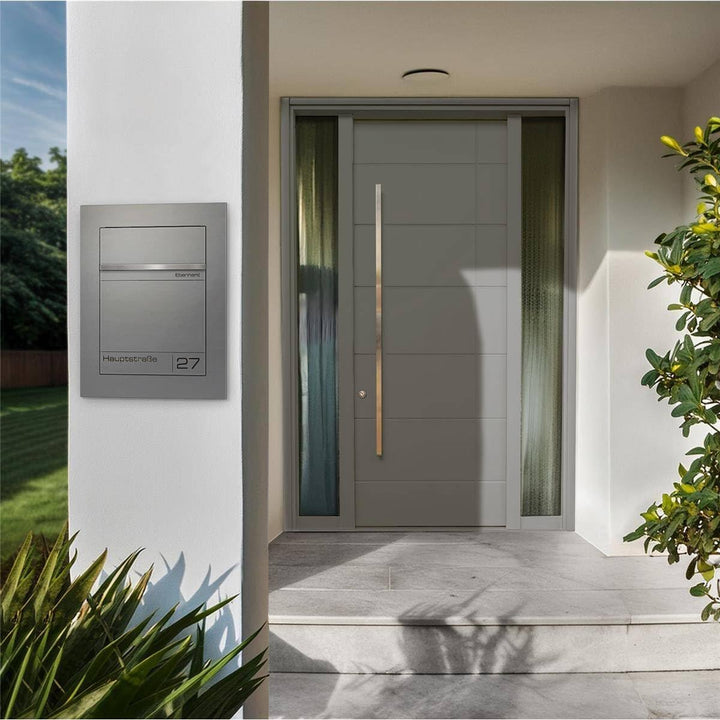 Metzler Unterputz Briefkasten Graualuminium RAL 9007 – Hochwertiger Einbaubriefkasten aus pulverbesc