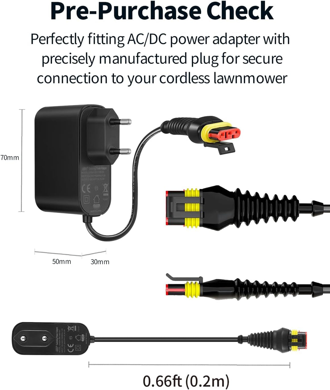 28 V 1,3A Adapter Rasenmäher Netzteil, Kompatibel mit Gardena R50Li, R80Li, R40li, R45Li, R70Li, Sil