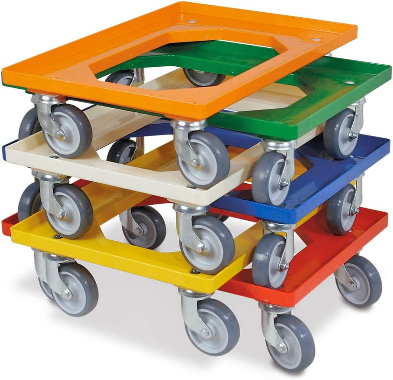 6x Logistikroller/Transportroller für Kisten 600x400 mm, Tragkraft 250 kg, 6