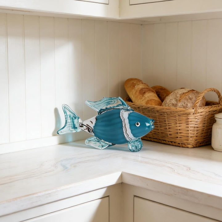 oliruim Farbige tropische Glas-Fisch-Statue Home Desktop Dekoration (AE-1), Ae-1