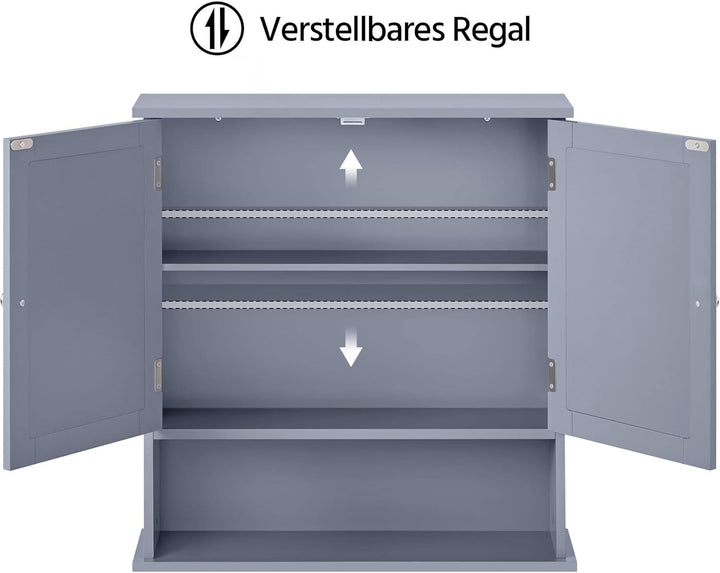 Yaheetech Spiegelschrank, Badschrank, Hängeschrank mit Spiegeltür, Badezimmerspiegel Wandschrank mit