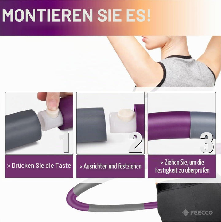 FEECCO Hula Hoop Reifen Erwachsene - hullahub Reifen zum Abnehmen Lila 1,5 kg, Lila 1,5 kg