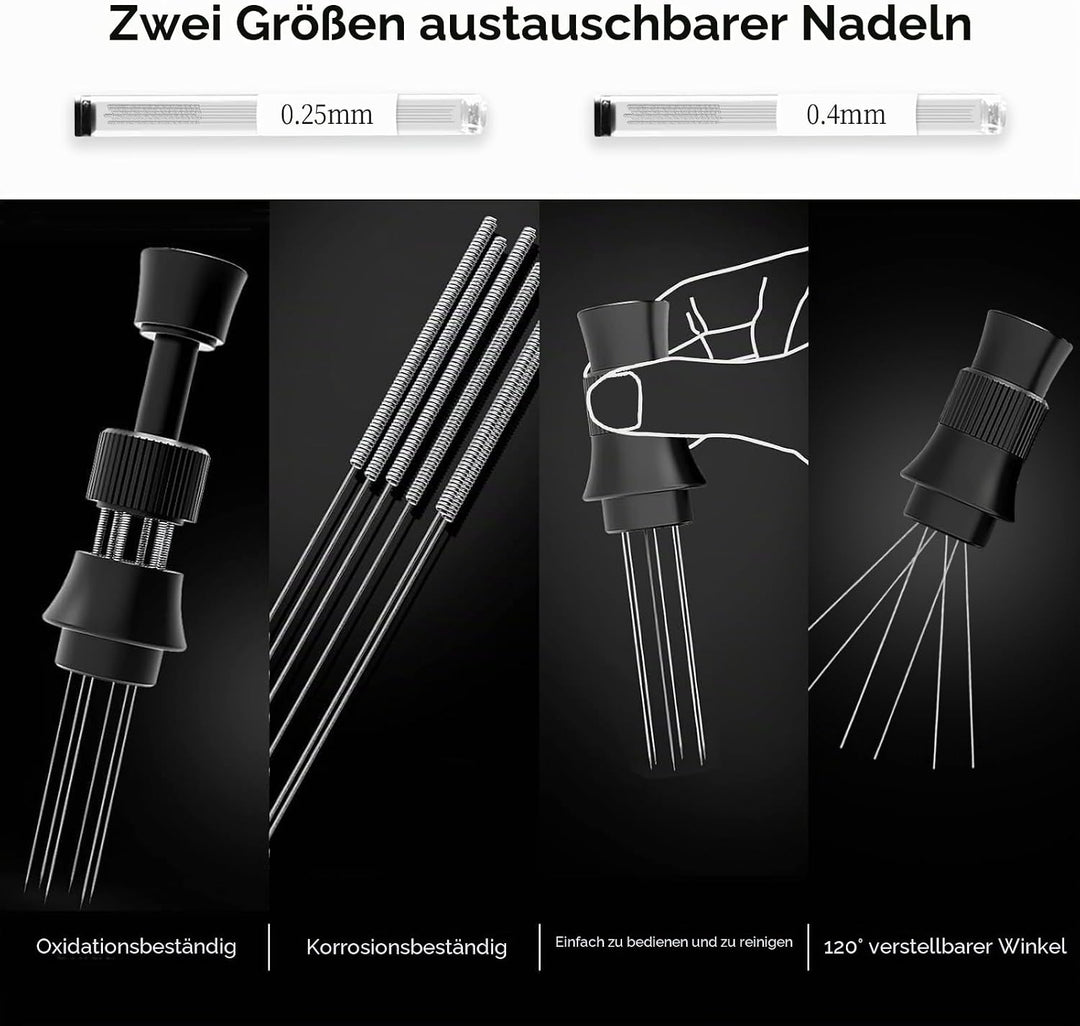 IKAPE Spaceship Espresso WDT Tool Verstellbarer Espresso-Rührer für Baristas Nadel Verteiler Tool mi