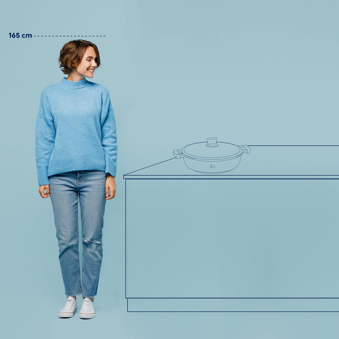 kela Servierpfanne Stella Nova, Ø 32 cm, 5 L, Aluguss, Allherdboden, antihaftbeschichtet, mit Glasde