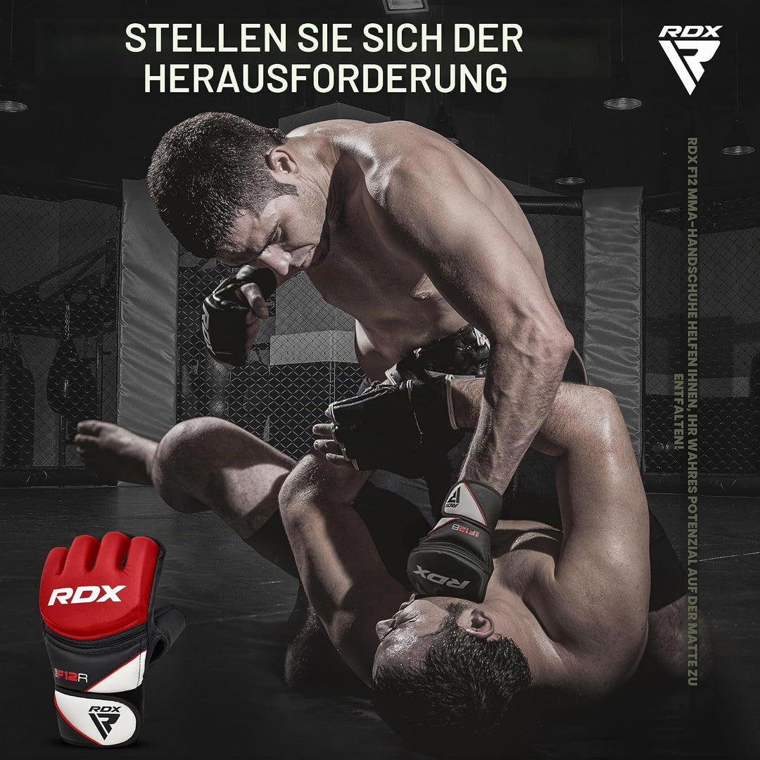 RDX Profi MMA Handschuhe Grappling Sparring Training, Maya Hide Leder, Kickboxen Kampfsport Gepolste