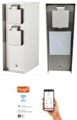 BOLD Orio smarte Aussen-Steckdose-Garten (Steckdosen-Säule) mit 3-Fach Stecker Edelstahl (Smart Home