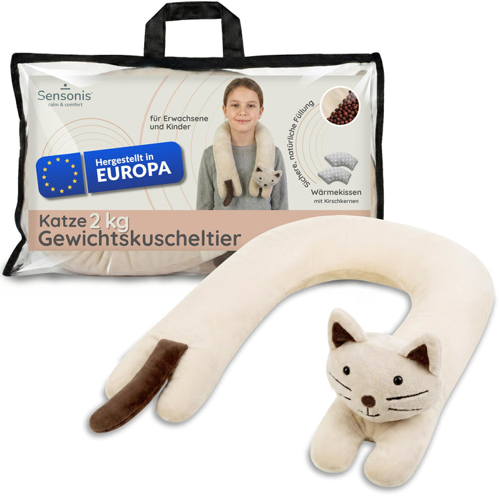 Gewichtskuscheltier für Erwachsene und Kinder, Kuscheltier Katze