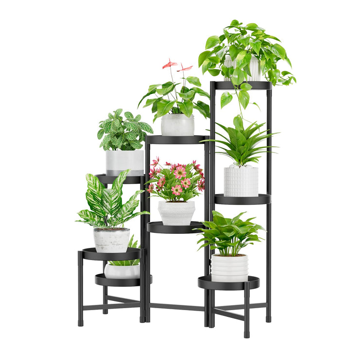 iDavosic.ly 8 Etagen Metall Pflanzenständer Blumentopfständer, Mehrstöckig Pflanzenregal Blumenregal
