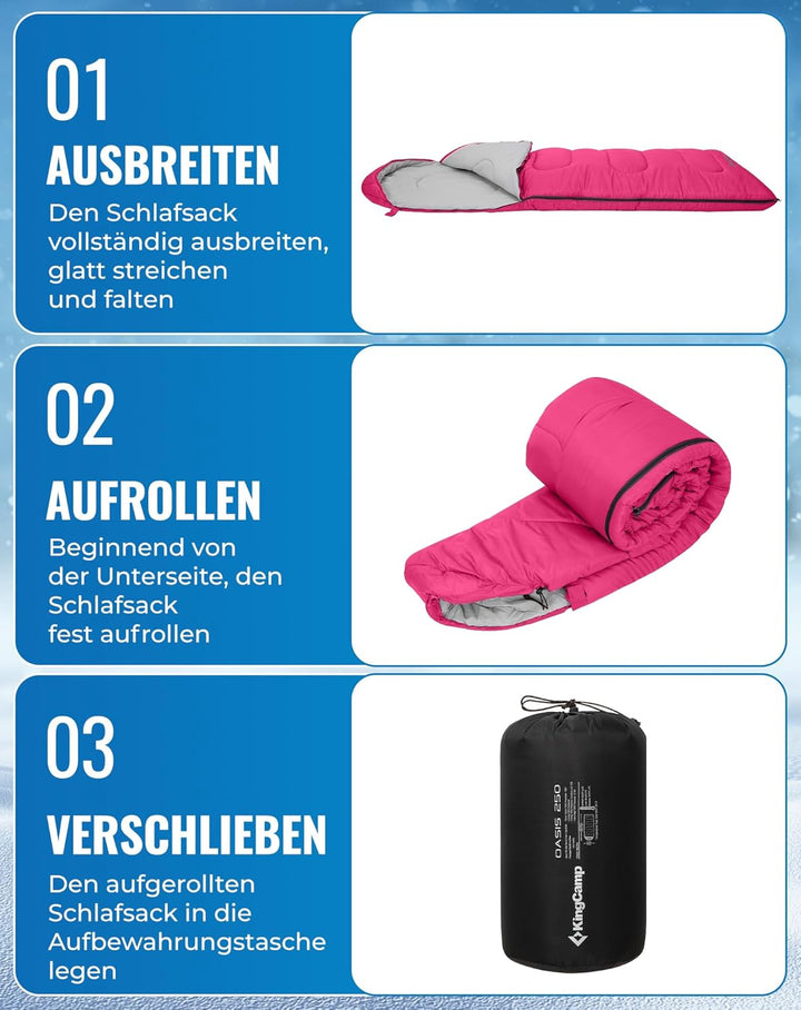 KingCamp Schlafsack für Erwachsene, kaltes Wetter & warm, XL, grosse und hohe Flanell-Schlafsäcke mi