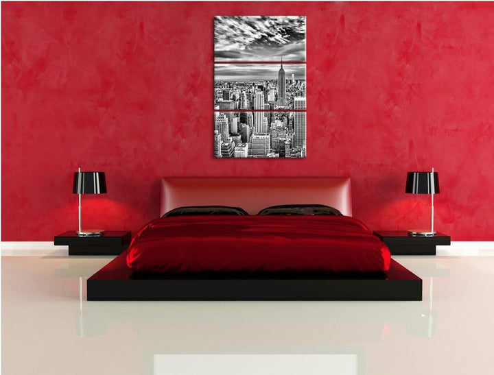 Pixxprint Skyline New York als Leinwandbild/Grösse: 3 Teilig (120x80) cm/Wandbild/Kunstdruck/fertig