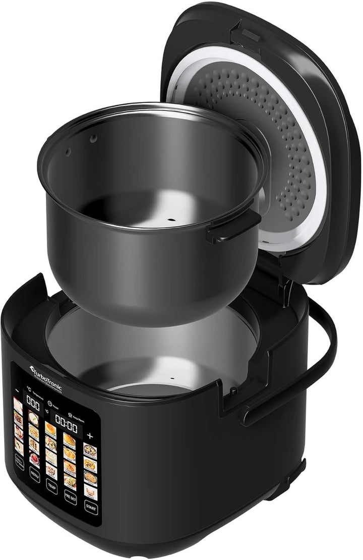 TurboTronic Multikocher 5L Kapazität 20 Programme 860W Elektrischer Schon- und Dampfgarer & Reiskoch