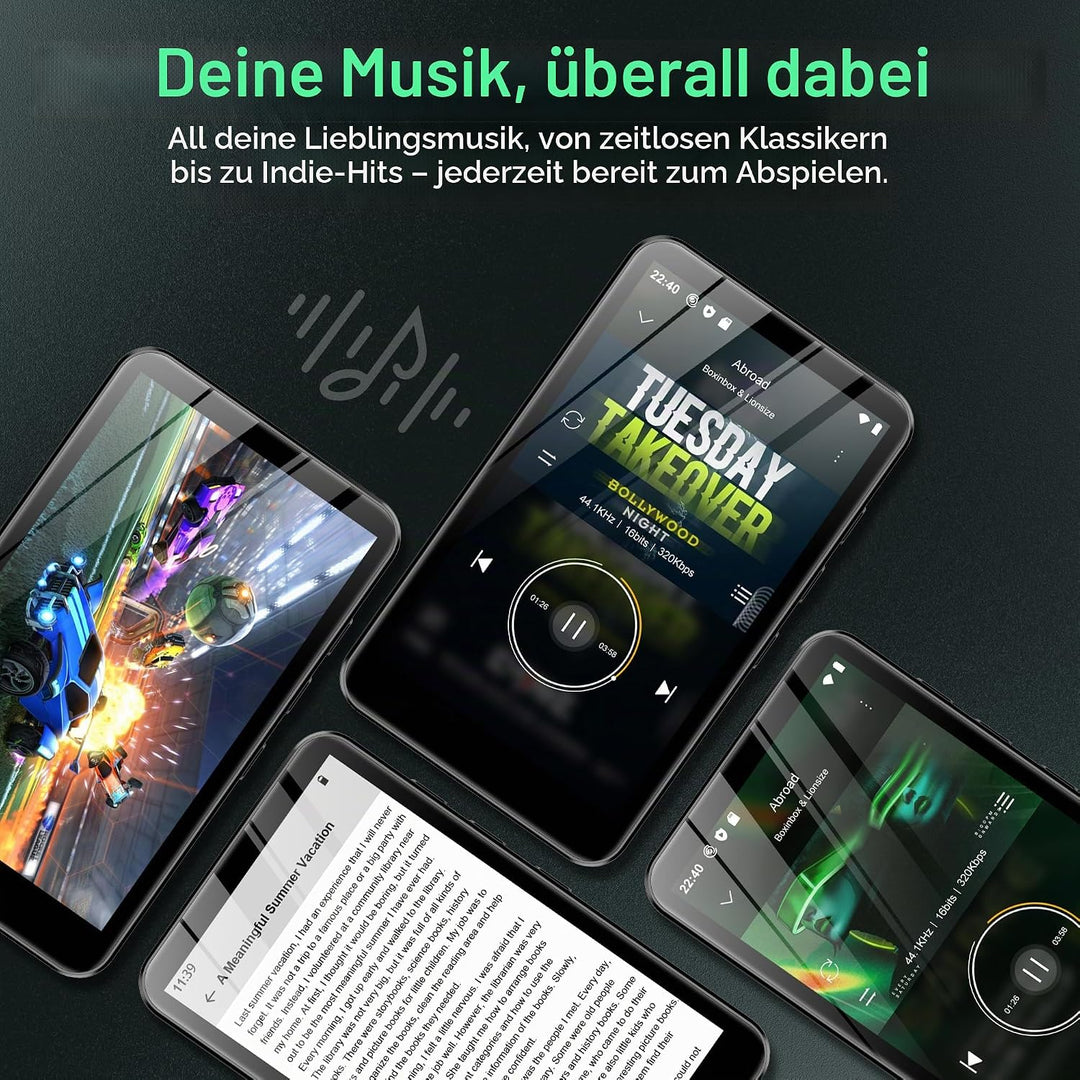 SWOFY D08 Android 13 MP3 Player 32GB, 4 Zoll Touchscreen mit Bluetooth &amp; WiFi, Unterstützt Spotify,