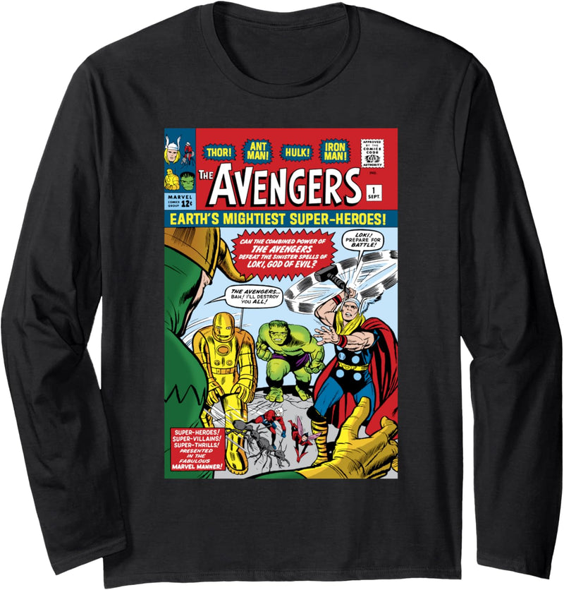 Marvel Avengers First Issue Comic Cover Langarmshirt