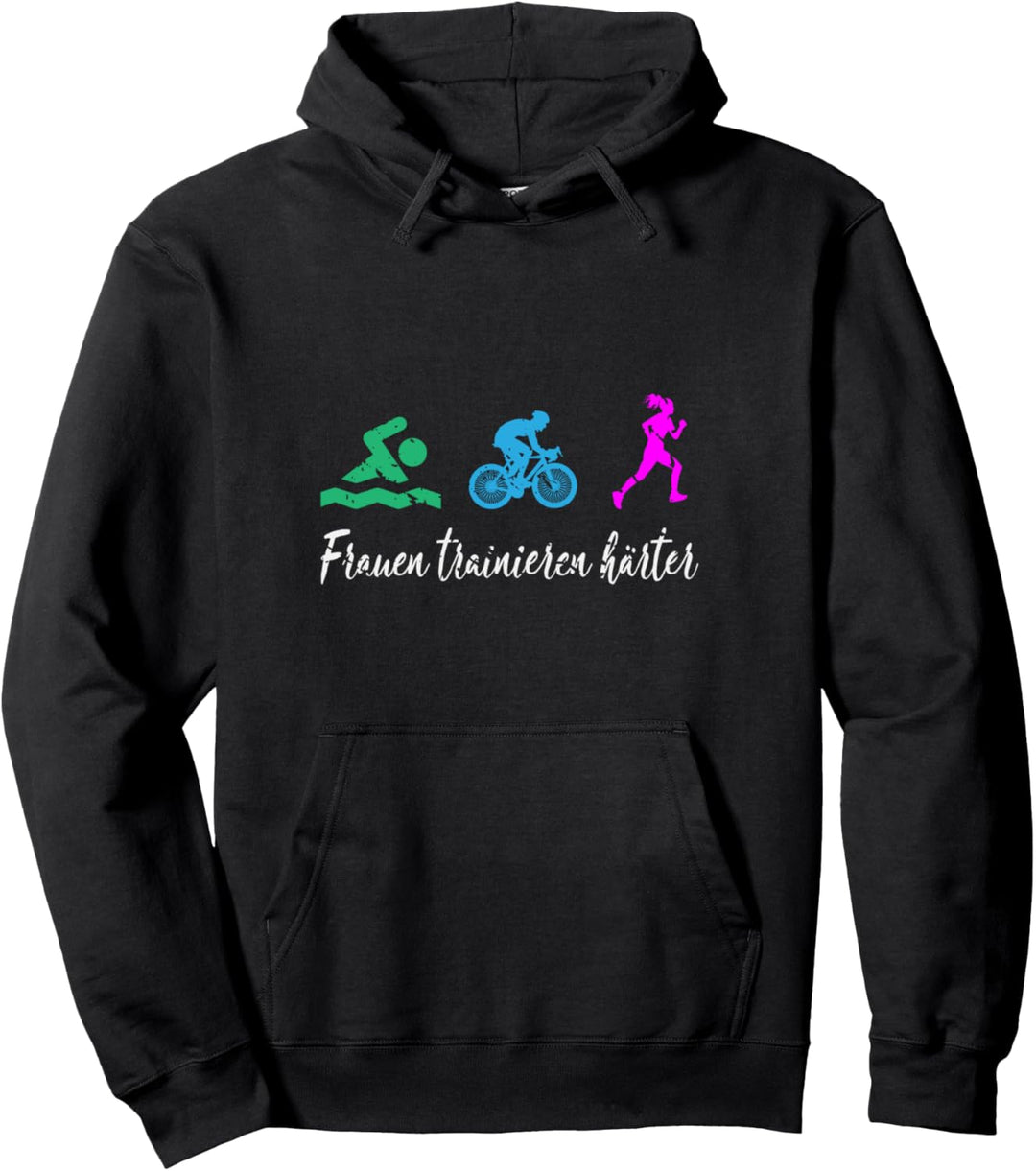 Frauen trainieren härter Triathlon Pullover Hoodie