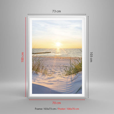 Poster Weissrahmen Deko 70x100cm Düne Strand Meer Wandposter Art Prints Wanddeko Bild Wand Kunstdruc