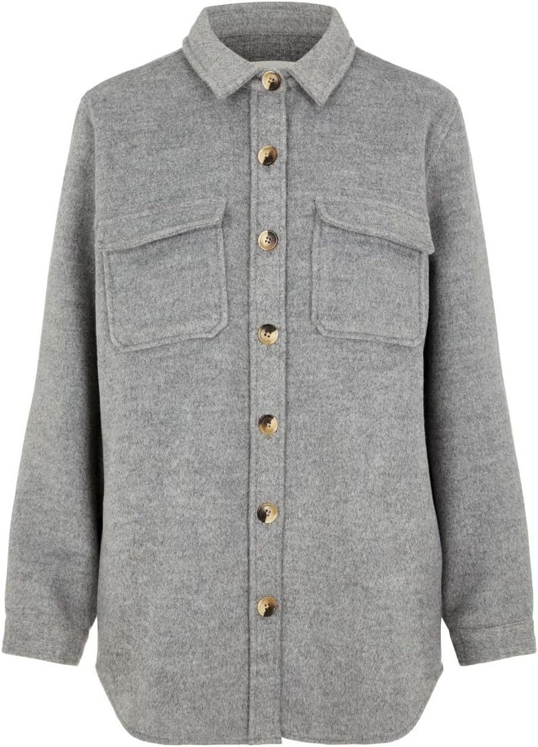 Object Damen Objvera Owen L/S Jacket Noos Jacke 40 Medium Grey Melange, 40 Medium Grey Melange