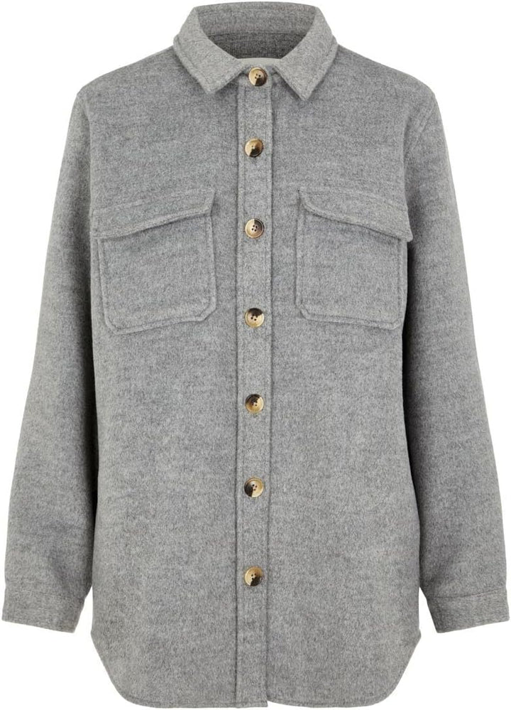 Object Damen Objvera Owen L/S Jacket Noos Jacke 40 Medium Grey Melange, 40 Medium Grey Melange