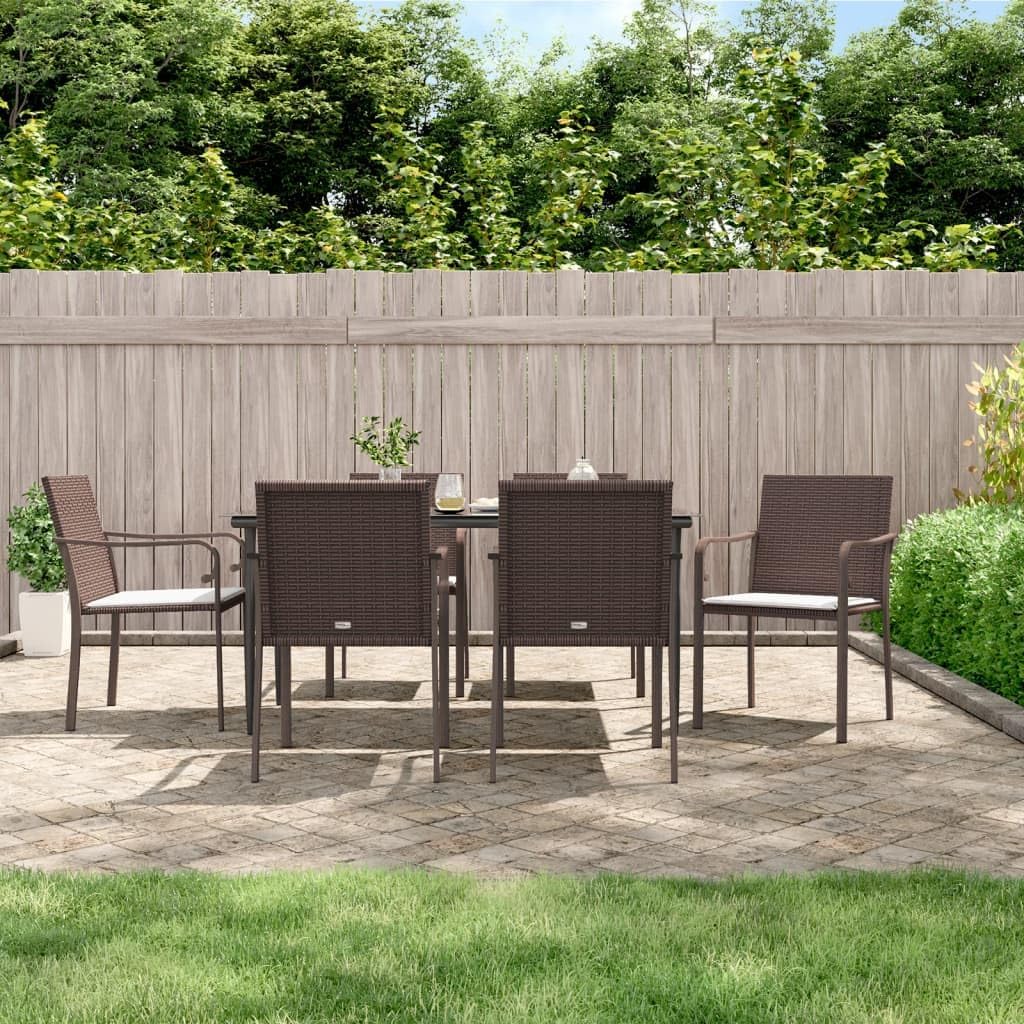 Festnight Poly Rattan Sitzgruppe Gartenmöbel Set Garten Essgruppe 6 Personen Gartenmöbel Set mit 6 G