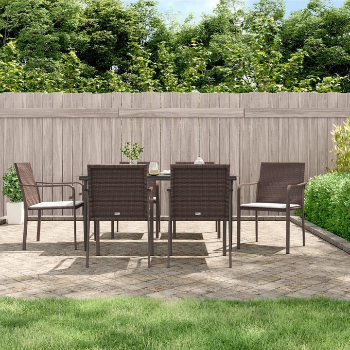 Festnight Poly Rattan Sitzgruppe Gartenmöbel Set Garten Essgruppe 6 Personen Gartenmöbel Set mit 6 G