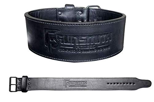 Gunsmith Gewichthebergürtel - Ultra-Premium Handgefertigt Schwarz Gewichtsgürtel für Herren und Dame
