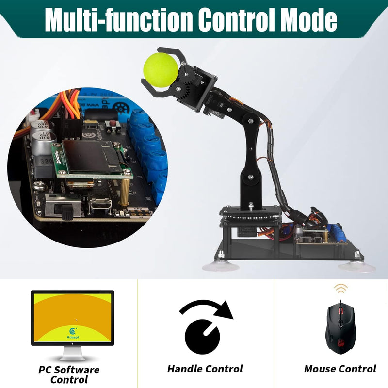 Adeept 5-DOF Roboter-Set, 5-Achsen-Roboter-Armspielzeug, kompatibel mit Arduino IDE, programmierbar,