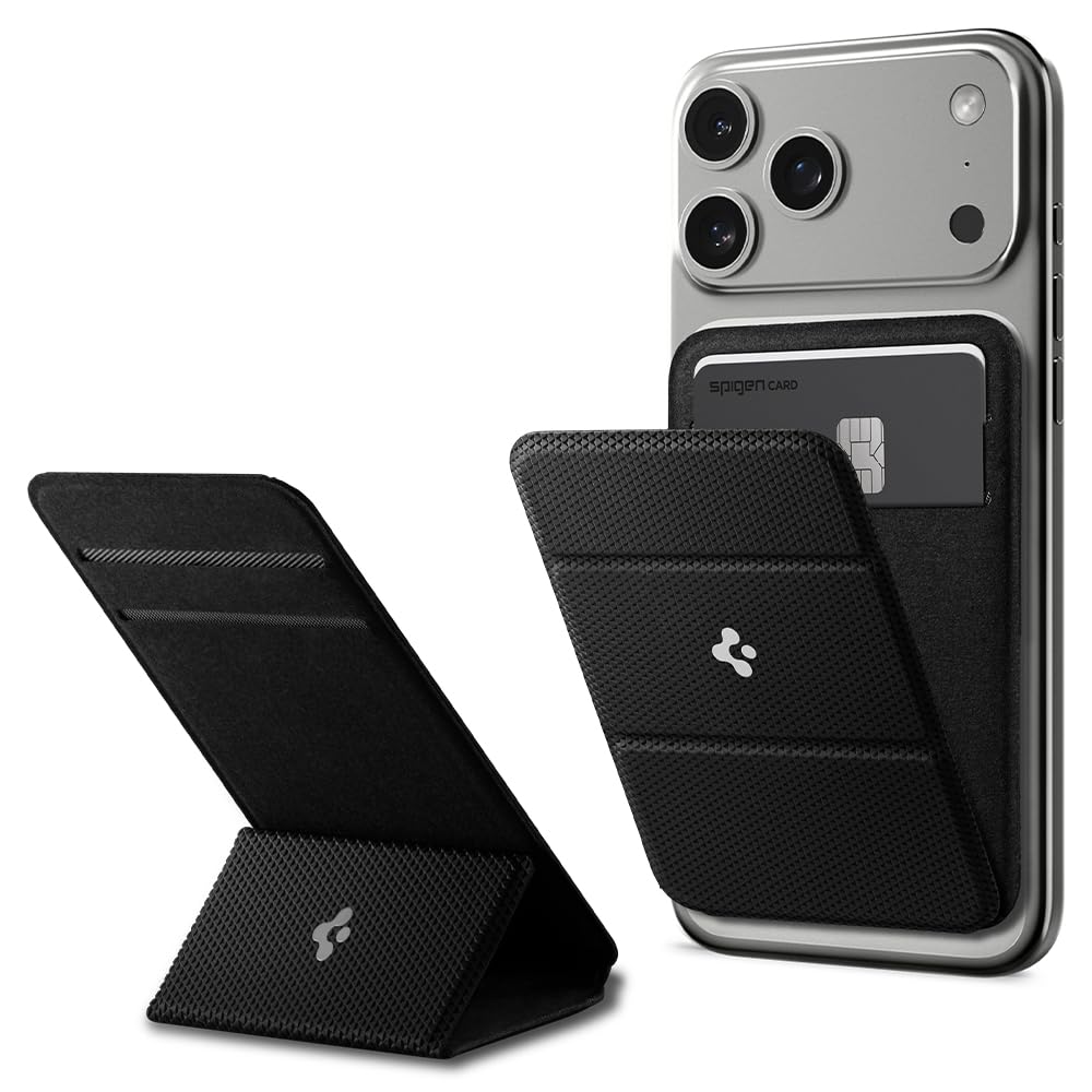 Spigen Smart Fold MagFit Magnetischer Kartenhalter mit Ständer Kompatibel mit iPhone 15/14/13/12 Mod