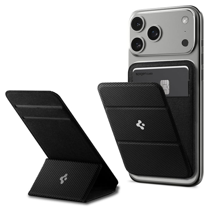 Spigen Smart Fold MagFit Magnetischer Kartenhalter mit Ständer Kompatibel mit iPhone 15/14/13/12 Mod