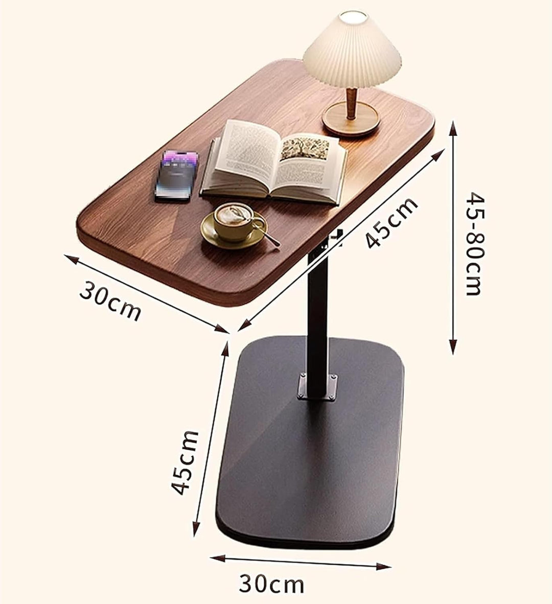 Beistelltisch Holz Klein Couchtisch Sofatisch: C Form Höhenverstellbar Couch Mobiler Kaffeetisch Kle