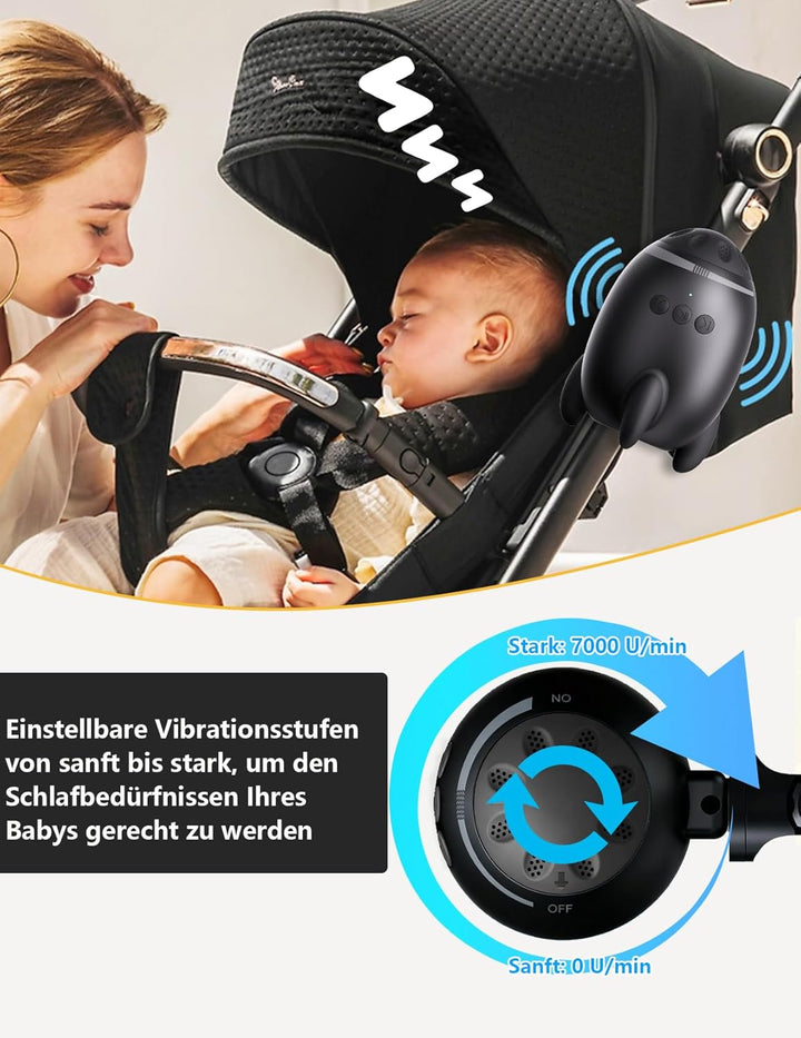 Kinderwagenschaukler, Wiederaufladbar Schlafhilfe für Baby mit 0-7000 U/min und Timer, kinderwagen S