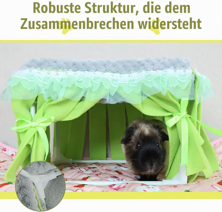 DONGKER Meerschweinchen Bett, Kuschelig Meerschweinchenversteck, 24x24x19 cm, Gemütliches Kleintierb